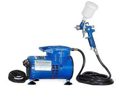 Mini Air Compressor with Touch up Spray Gun TI 140